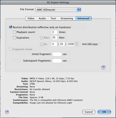 PcP Encodings - AMC (EZmovie) - Advanced  Settings